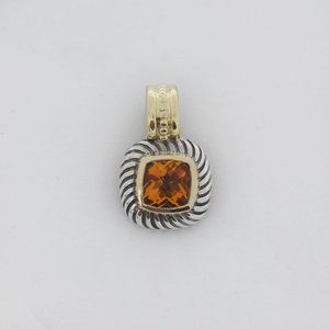 David Yurman 925 14K Gold Citrine Petite Albion Pendant